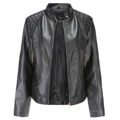 Chic und Stil | Elegant leather jacket for women in genuine leather