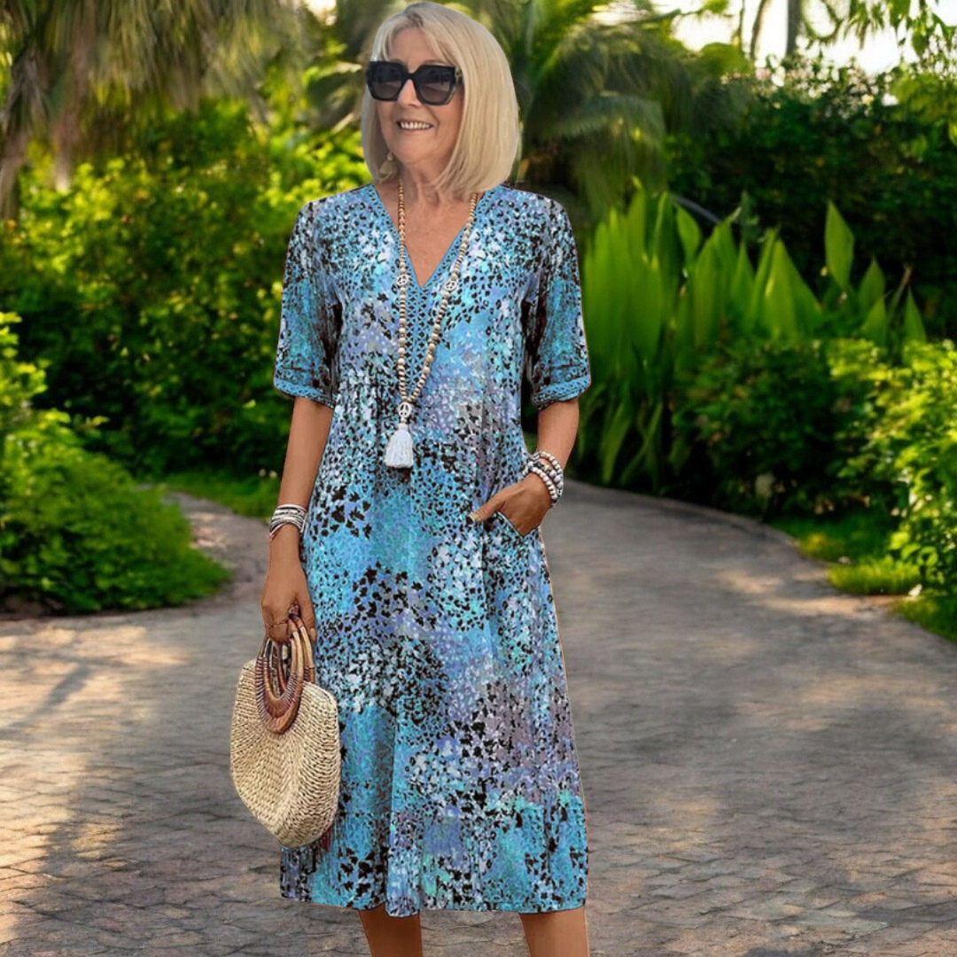 Lune London | Midi Dress with Vivid Print for Women