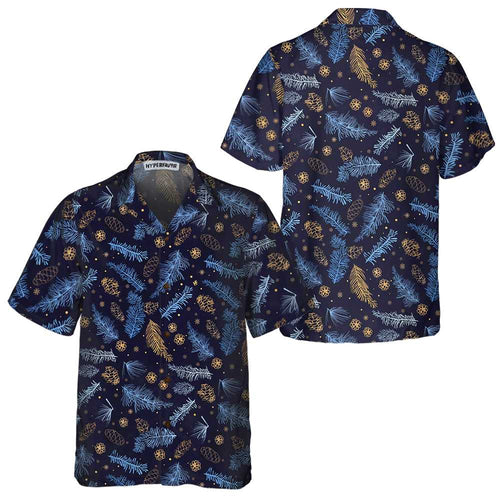 Amarae | Blue and white winter Hawaiian shirt, festive Christmas shirt, best Christmas gift