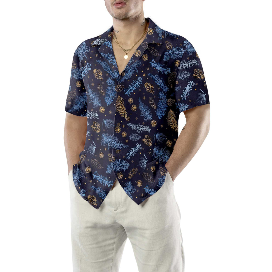Lune London | Blue and white winter Hawaiian shirt, festive Christmas shirt, best Christmas gift
