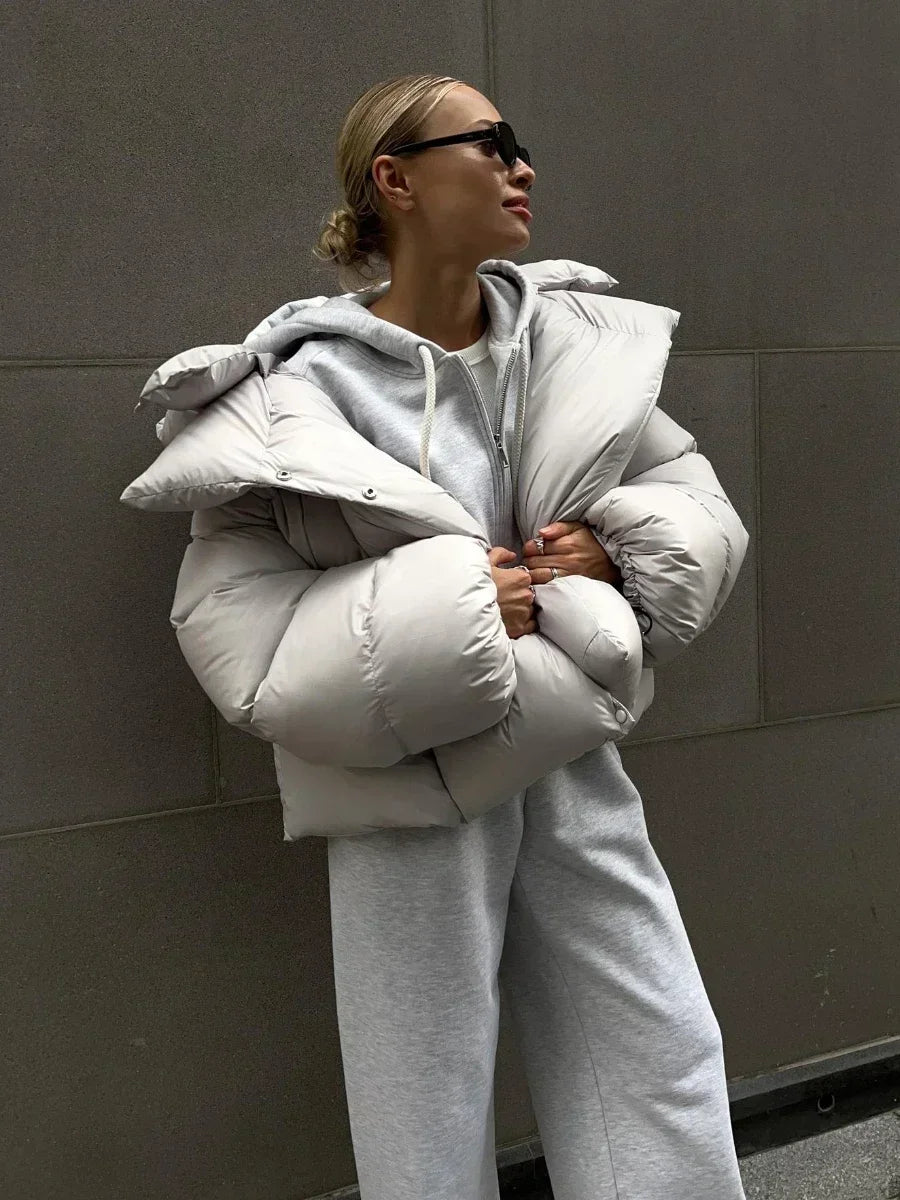 Chic Und Stil | Women's Winter Puffer Jacket with Hood and Oversized Style