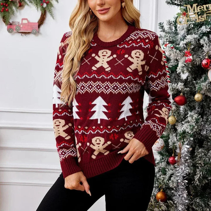 Lune London | Women's Christmas Sweater - Faux Christmas Sweater with Round Neck