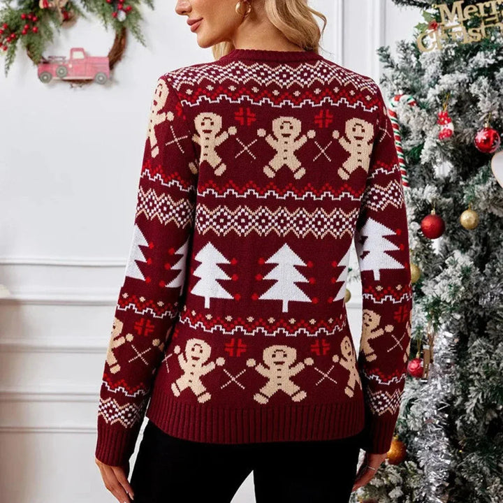 Lune London | Women's Christmas Sweater - Faux Christmas Sweater with Round Neck