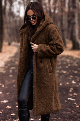 Lune London | Fashionable Long Teddy Coat with Hood