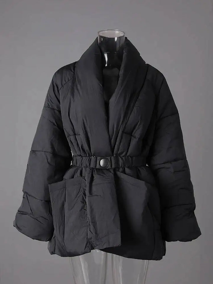 Lune London | Cotton winter coat - Stylish and warm jacket with V-neck and spacious pockets