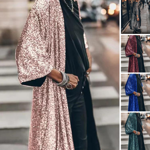 Amarae | Wind-resistant knitted jacket with shiny sequins