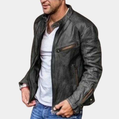 Amarae | Classic Weatherproof Leather Jacket for Men
