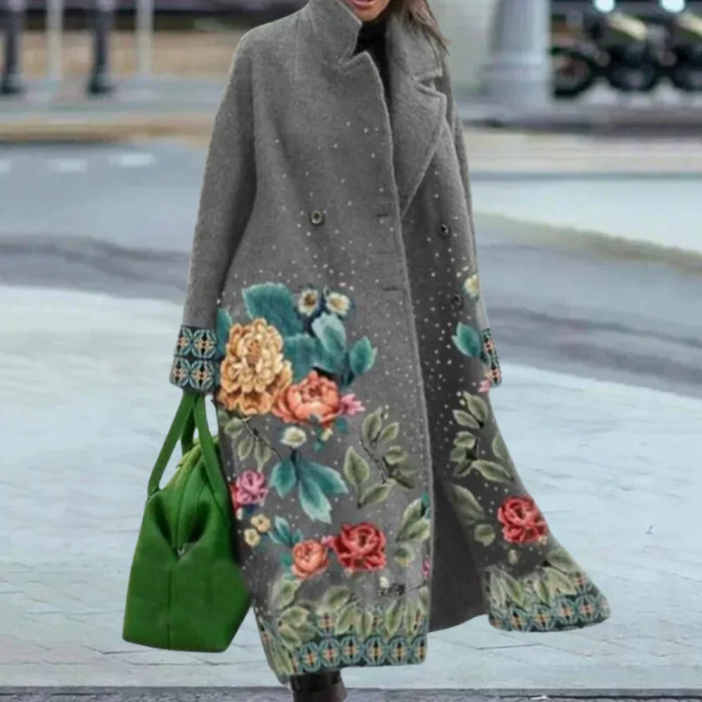 Lune London | overcoats - wool blend - oversized fit - full length - abstract pattern - button front
