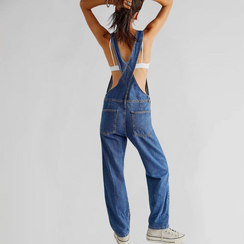 Amarae | Women's Denim Overalls with Cross-Back Design