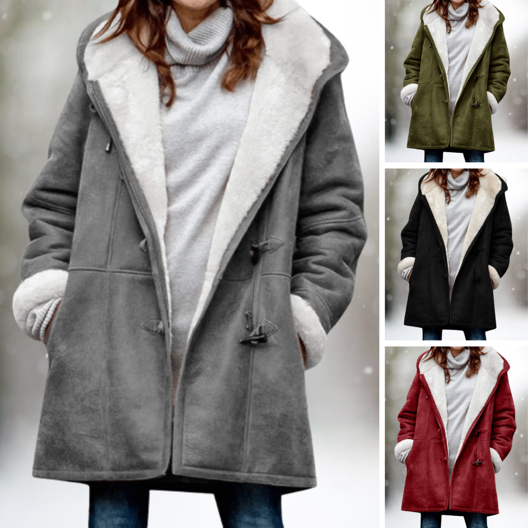 Lune London | High-quality fleece jacket made of suede with half-length hood