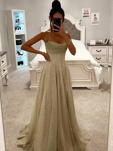 Amarae | Long Dress Tan with Fine Straps Sleeveless Women Elegant Evening Ceremony