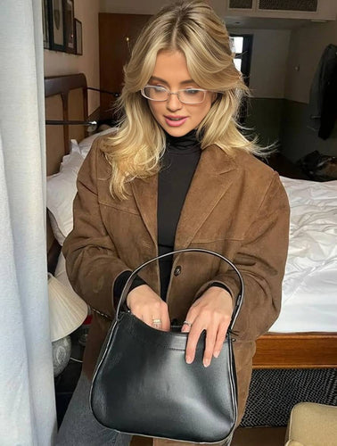 Amarae | Blazer Suede Button Pockets Long Sleeves Women Elegant Vintage Casual Suede Jacket