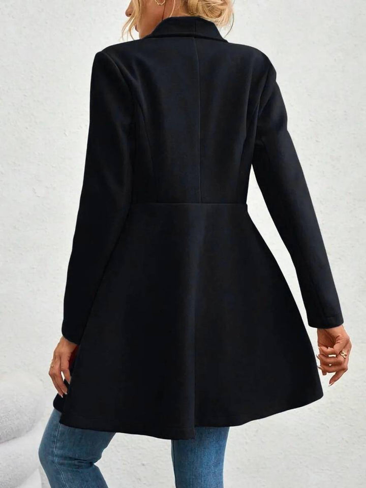 Chic Und Stil | Medium-Length Wool Coat Solid Color with Buttons with Notched Collar Long Sleeves Elegant Casual Jacket for Women