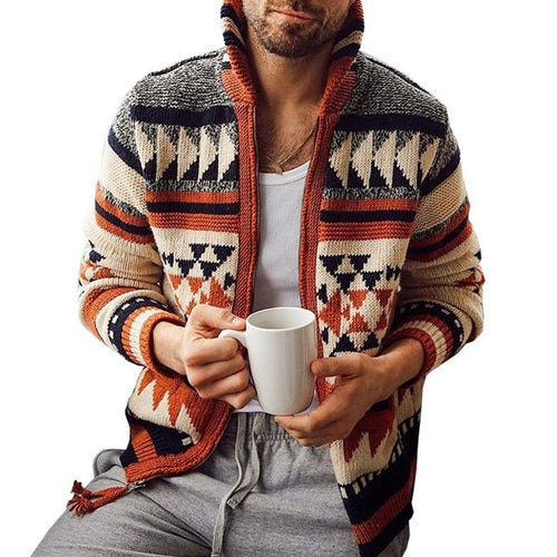 Amarae | Cardigan for Men, Geometric Design - Modern Cut