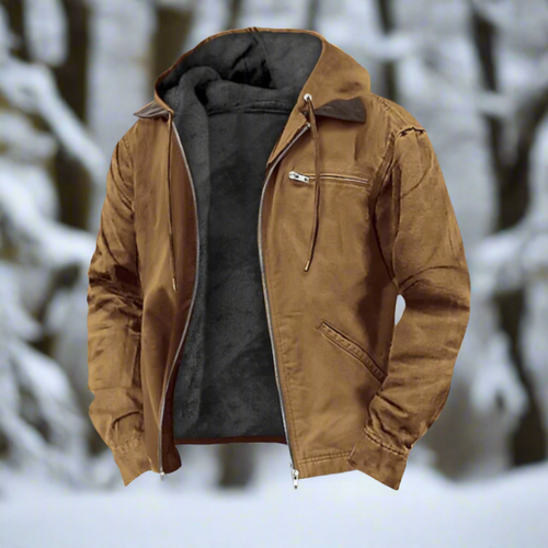 Amarae | Jacket - Windproof cotton blend fabric - Lined with hood and zipper - Casual fit