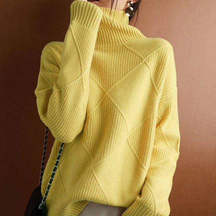 Lune London | Women's Cotton Turtleneck Pullover, Classic & Warm