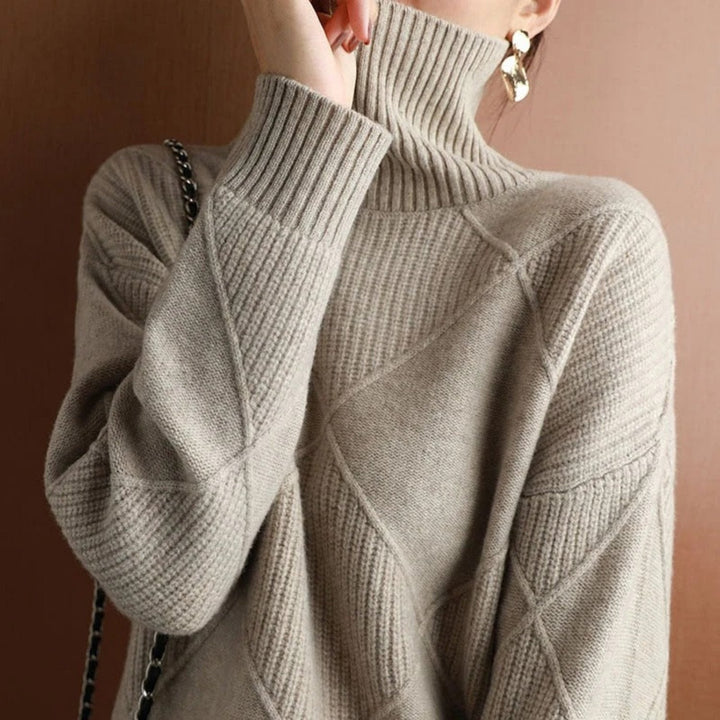 Lune London | Women's Cotton Turtleneck Pullover, Classic & Warm