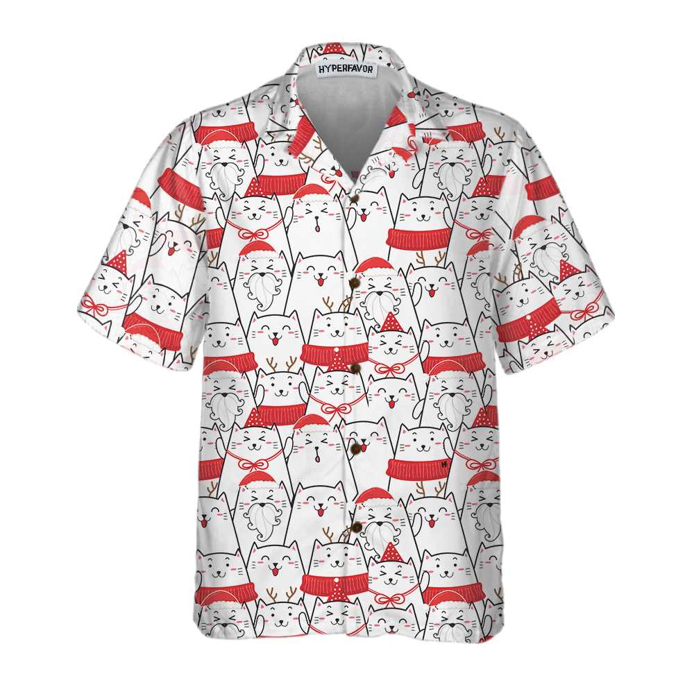 Lune London | Christmas Hawaiian shirt Cat The Red, pretty Christmas shirt with cat, best Christmas gift idea