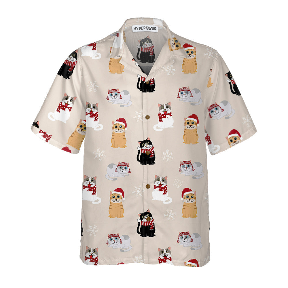 Lune London | Hawaiian cat t-shirt with Santa Claus hat, Christmas cat t-shirt, Best Christmas gift