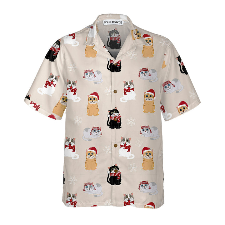 Lune London | Hawaiian cat t-shirt with Santa Claus hat, Christmas cat t-shirt, Best Christmas gift