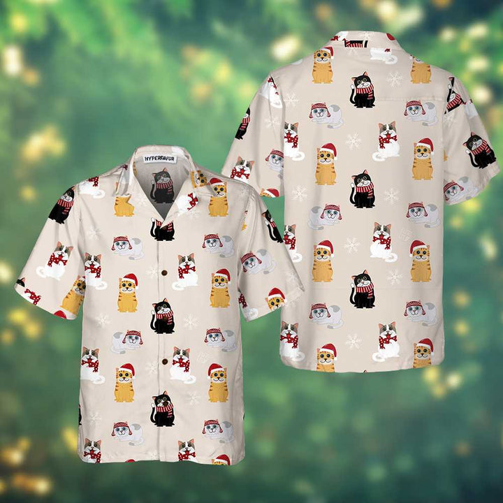 Lune London | Hawaiian cat t-shirt with Santa Claus hat, Christmas cat t-shirt, Best Christmas gift