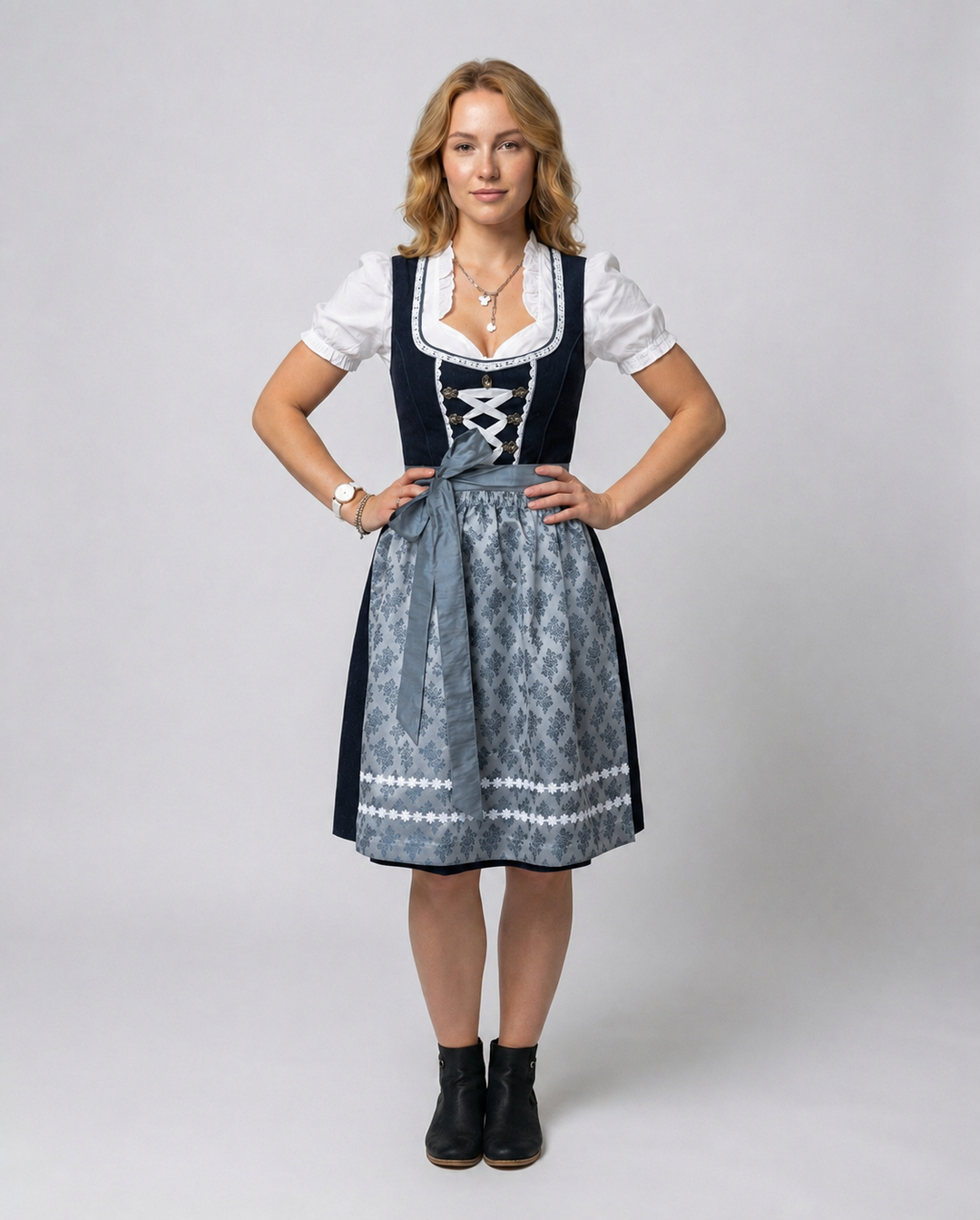 Traditional costume for women with apron and blouse