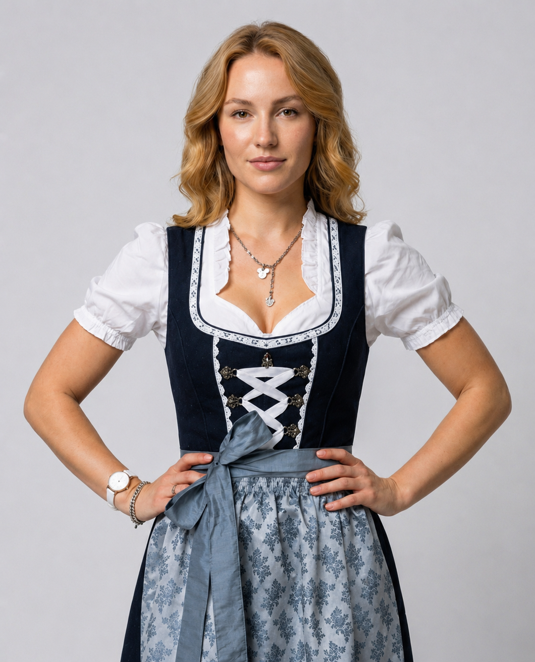 Traditional costume for women with apron and blouse