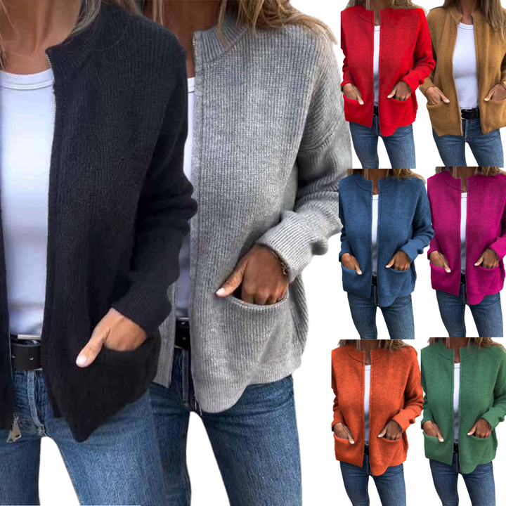 Lune London | Cardigan - Round neck & Zipper - Soft cotton