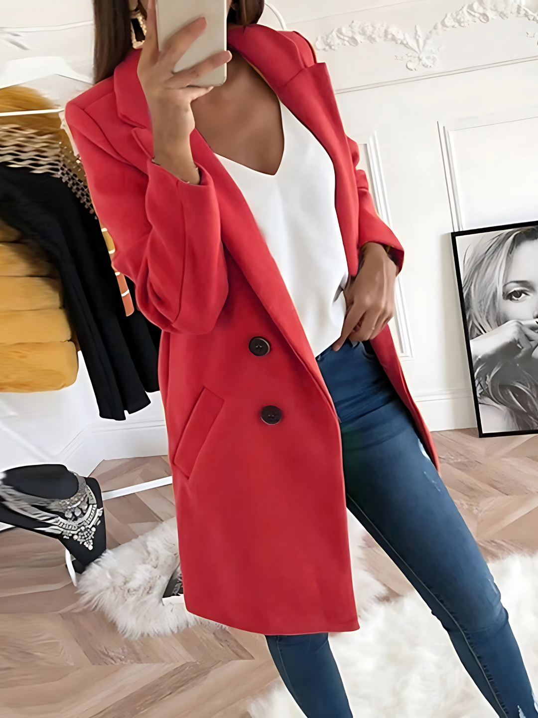 Amarae | Chic Design Coat for Women, Long Sleeve - Winter