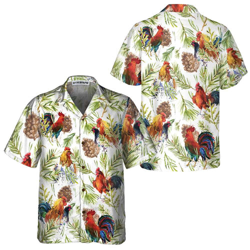 Amarae | Hawaiian shirt with Christmas chicken, unique Christmas chicken shirt, best Christmas gift idea