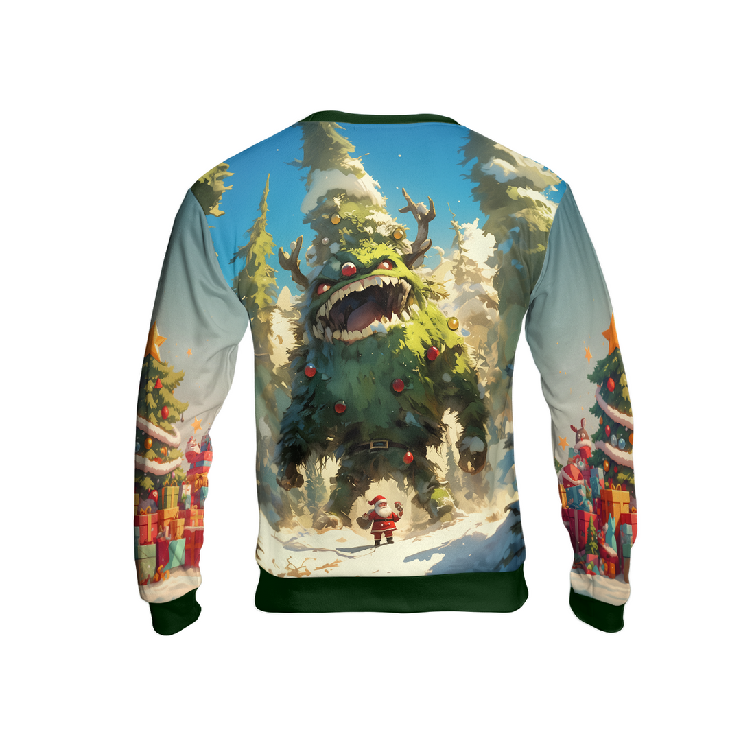 Lune London | Ugly Christmas Tree Monster Sweater, Merry Christmas Santa Sweater - HYPERFAVOR