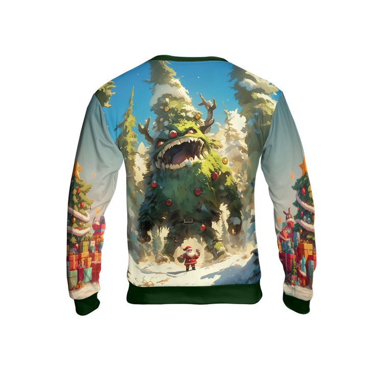Lune London | Ugly Christmas Tree Monster Sweater, Merry Christmas Santa Sweater - HYPERFAVOR