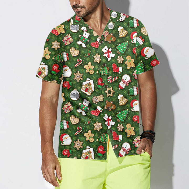 Lune London | Christmas cookie print Hawaiian shirt, Fun Christmas T-shirt, Best Christmas gift