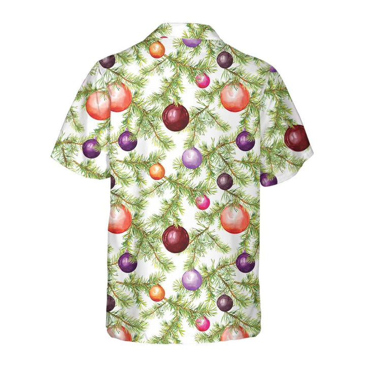 Lune London | Christmas balls and Hawaiian shirts with fir branches, Fun Christmas shirt, Best Christmas gift idea