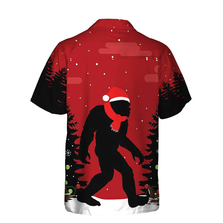 Lune London | Bigfoot Christmas Hawaiian Shirt in the Woods, Fun Bigfoot Christmas T-Shirt for Men