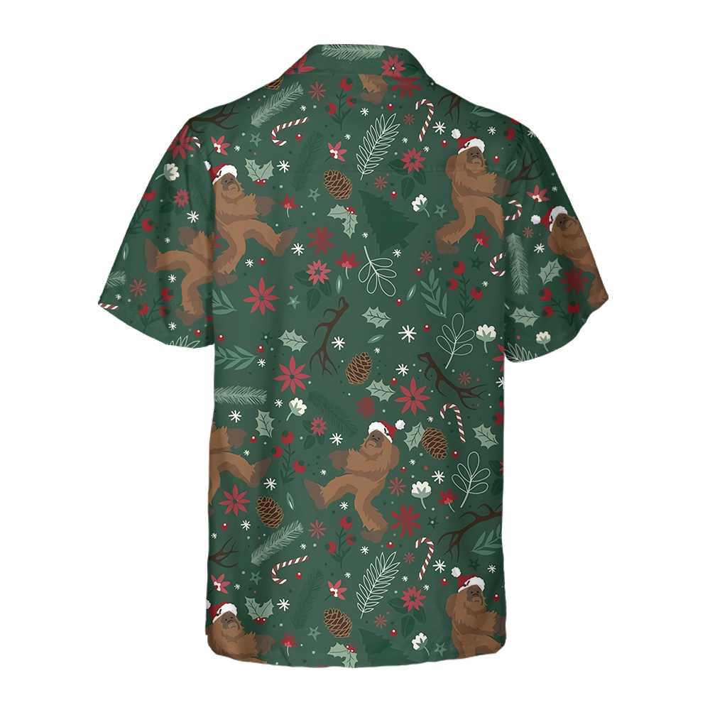 Lune London | Bigfoot Christmas Hawaiian Shirt, Fun Bigfoot Christmas Shirt for Men