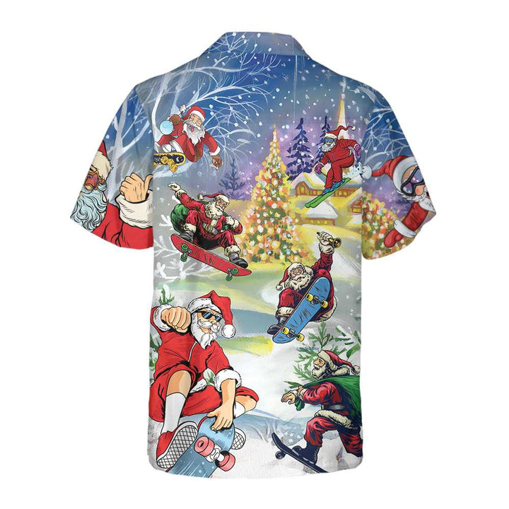 Lune London | Christmas Come Skateboard With Santa Hawaiian Shirt, Funny Santa Shirt, Gift For Christmas
