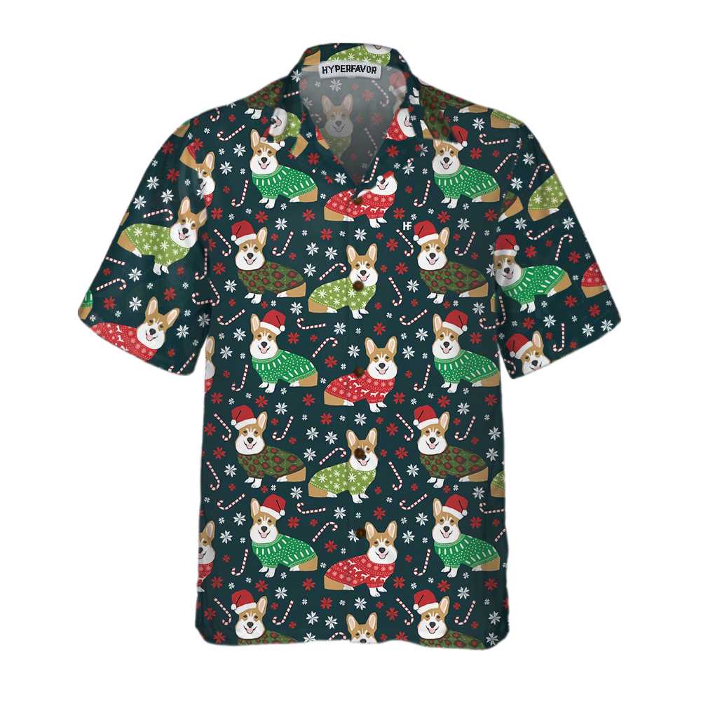 Lune London | Corgi Christmas Hawaiian Shirt, cute Christmas dog shirt, Christmas gift for dog lovers