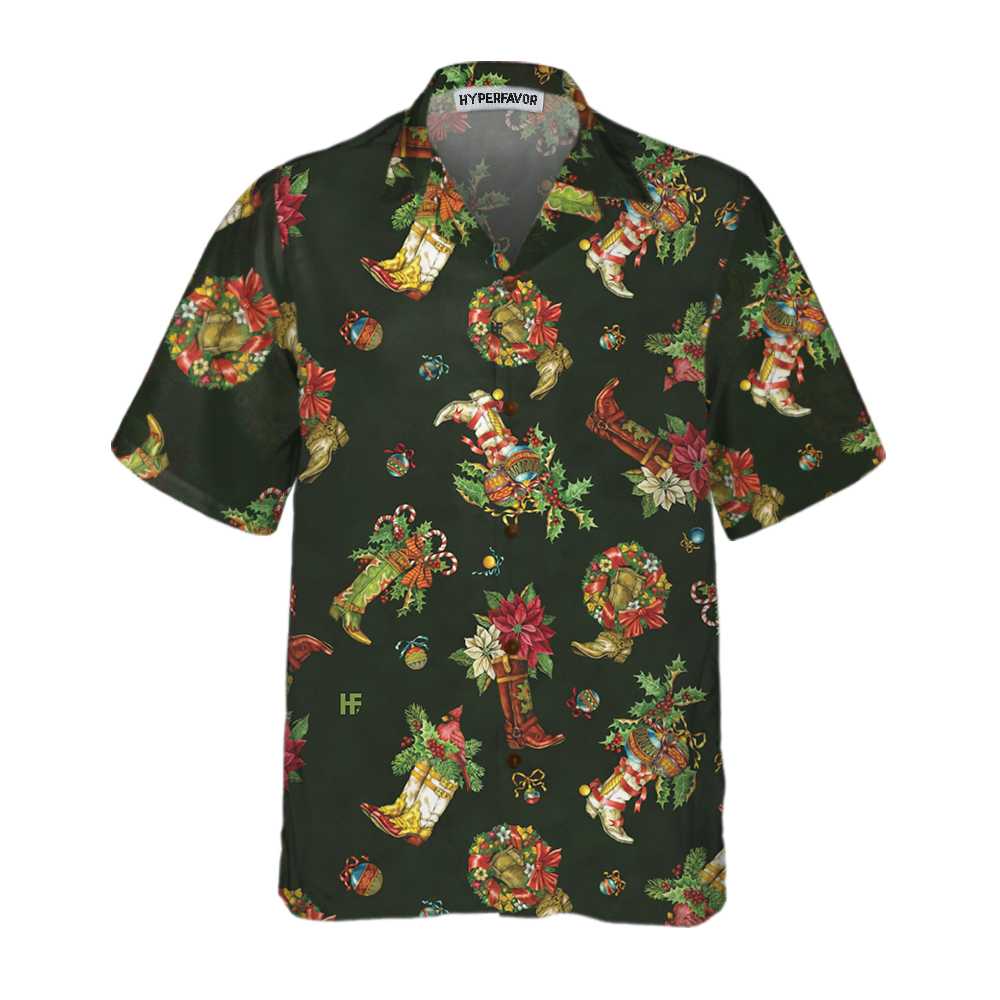 Lune London | Christmas Cowboy Boots Christmas Hawaiian Shirt, Christmas Day Gift