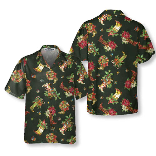 Amarae | Christmas Cowboy Boots Christmas Hawaiian Shirt, Christmas Day Gift