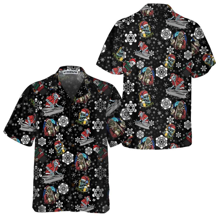 Lune London | Christmas Night Party with Hawaiian Skeleton Shirt, Santa Skeleton Shirt, Best Gift for Christmas