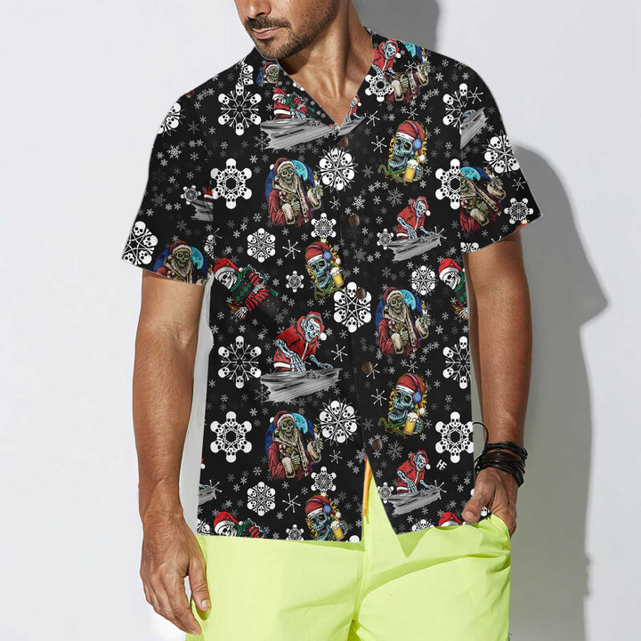 Lune London | Christmas Night Party with Hawaiian Skeleton Shirt, Santa Skeleton Shirt, Best Gift for Christmas