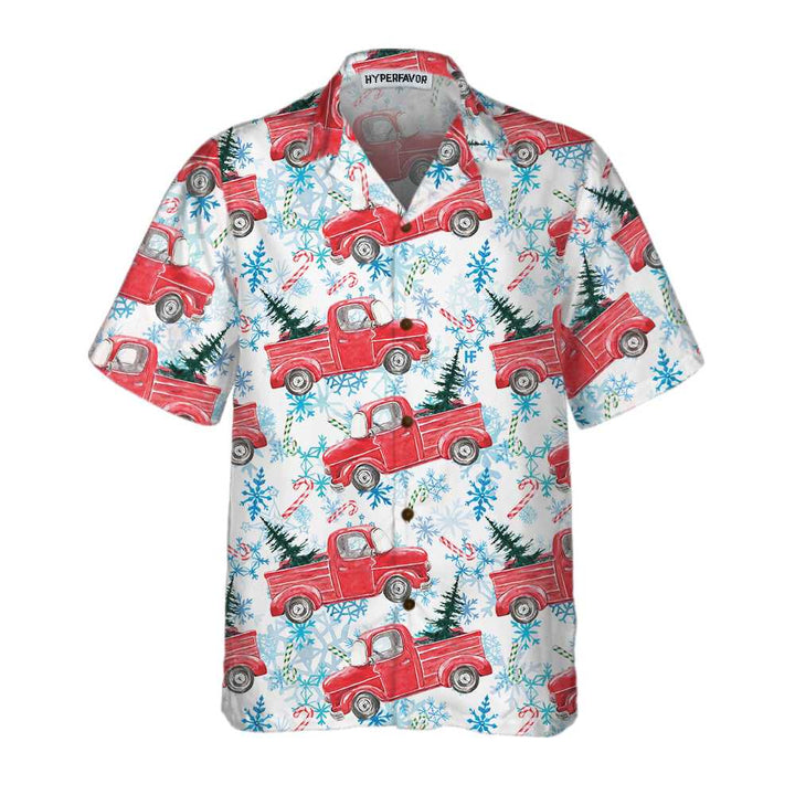 Lune London | Retro red Christmas striped Hawaiian shirt