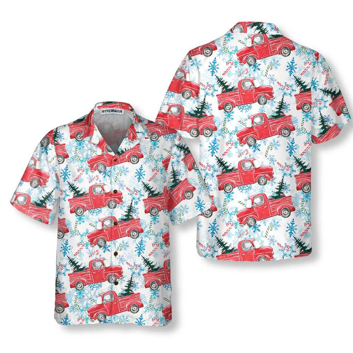 Lune London | Retro red Christmas striped Hawaiian shirt