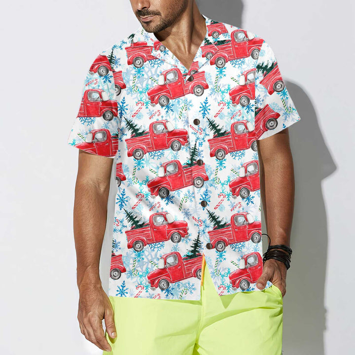Lune London | Retro red Christmas striped Hawaiian shirt