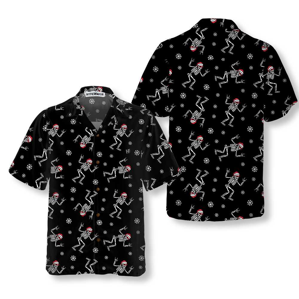 Lune London | Christmas Skirt Hawaiian Shirt, Fun Shirt with Christmas Bones