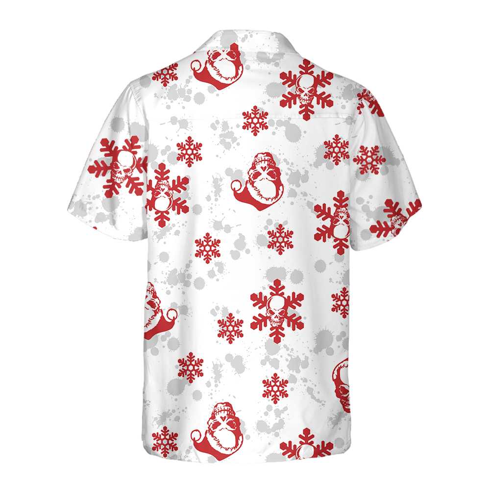 Lune London | Christmas Hawaiian shirt with snow and skull, Christmas skull T-shirt, Best gift for Christmas