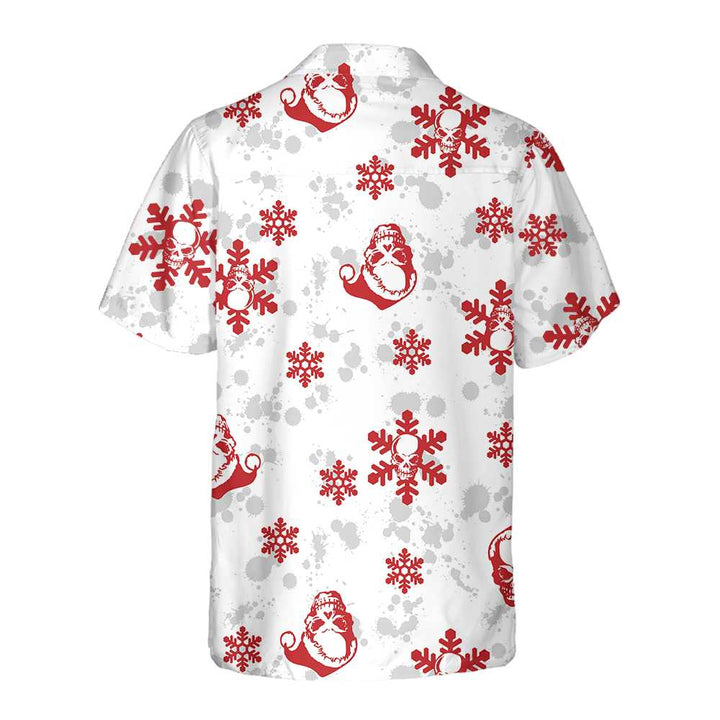 Lune London | Christmas Hawaiian shirt with snow and skull, Christmas skull T-shirt, Best gift for Christmas