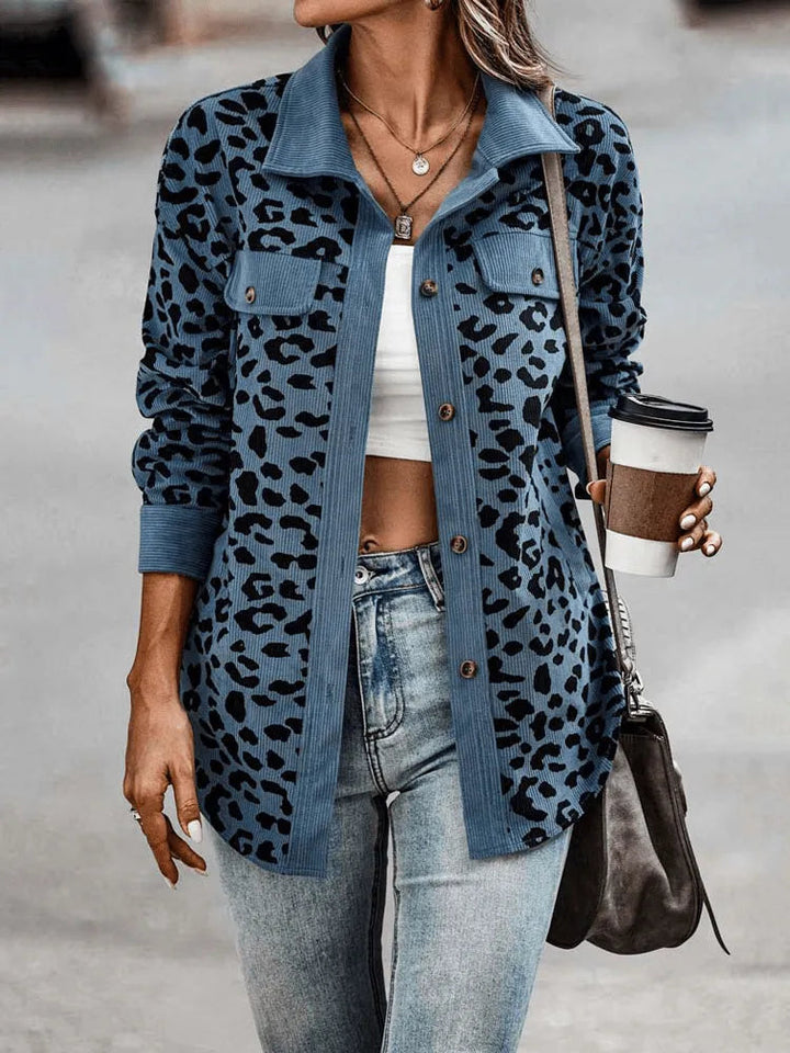 Lune London | Women's coat - Leopard print - Casual chic with neutral collar - Perfect for spring