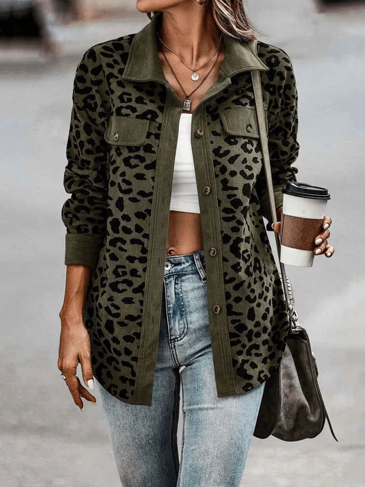 Lune London | Women's coat - Leopard print - Casual chic with neutral collar - Perfect for spring
